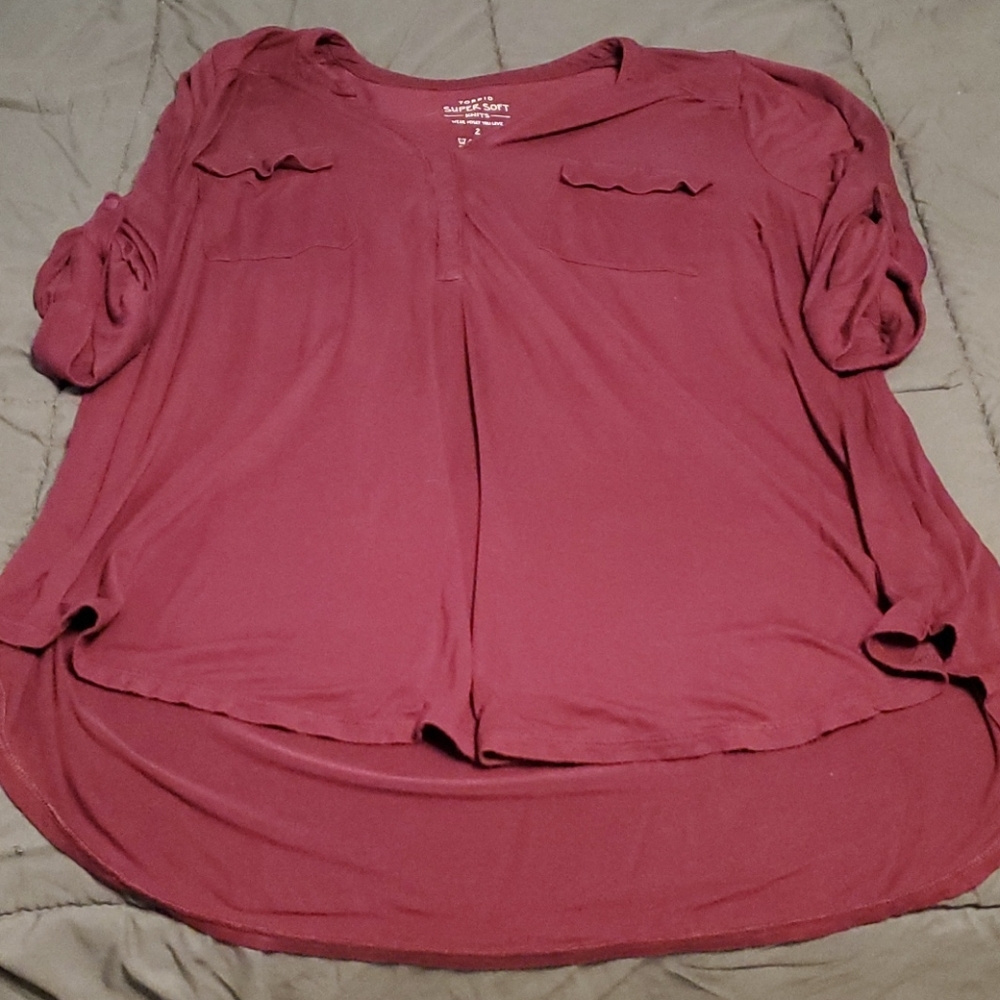 Flattering 3/4 sleeve fuchsia Torrid blouse